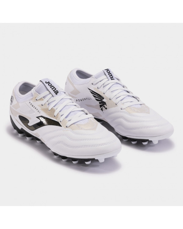 BOTA FUTBOL JOMA POWERFUL 2402 BLANCO ORO ARTIFICIAL GRASS