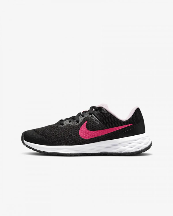 ZAPATILLA NIKE REVOLUTION 6 NN (GS) MUJER NEGRO ROSA