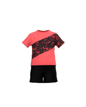 CONJUNTO NIÑO JOMA SET TORNADO CORAL FLÚOR NEGRO