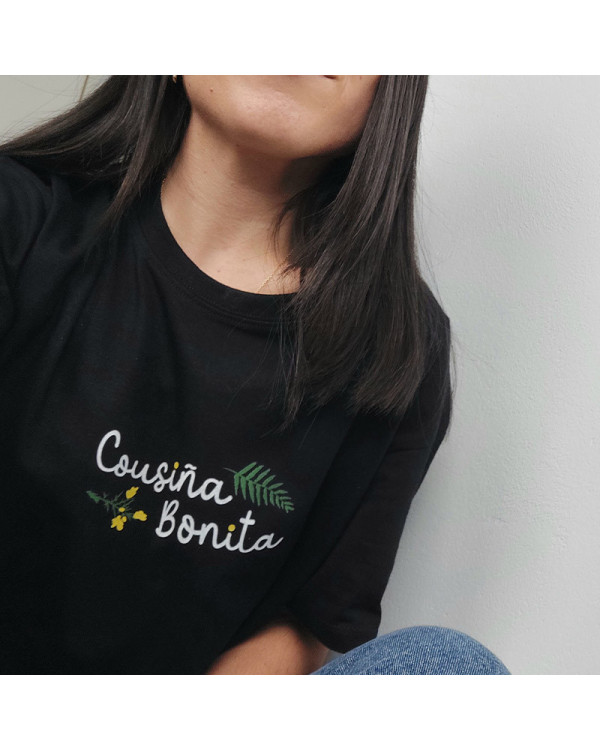 CAMISETA 'COUSIÑA BONITA' NEGRA