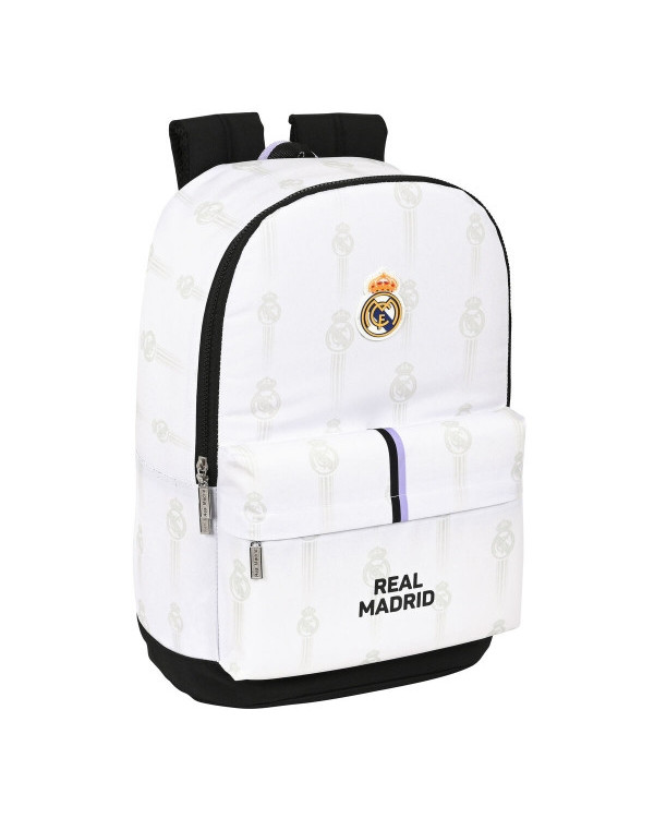 MOCHILA ESCOLAR REAL MADID BLANCO NEGRO